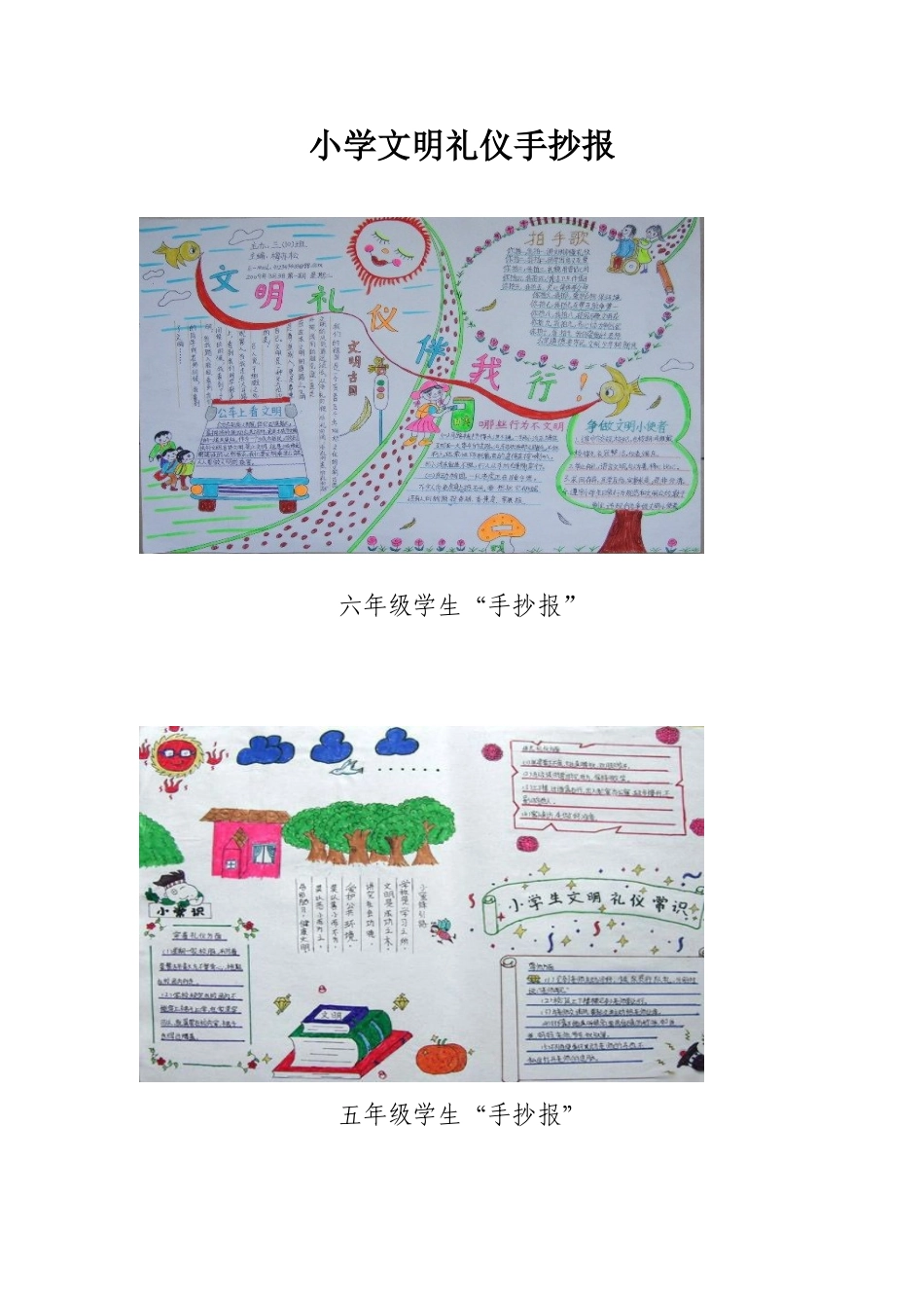 小学文明礼仪板报(1).doc_第1页