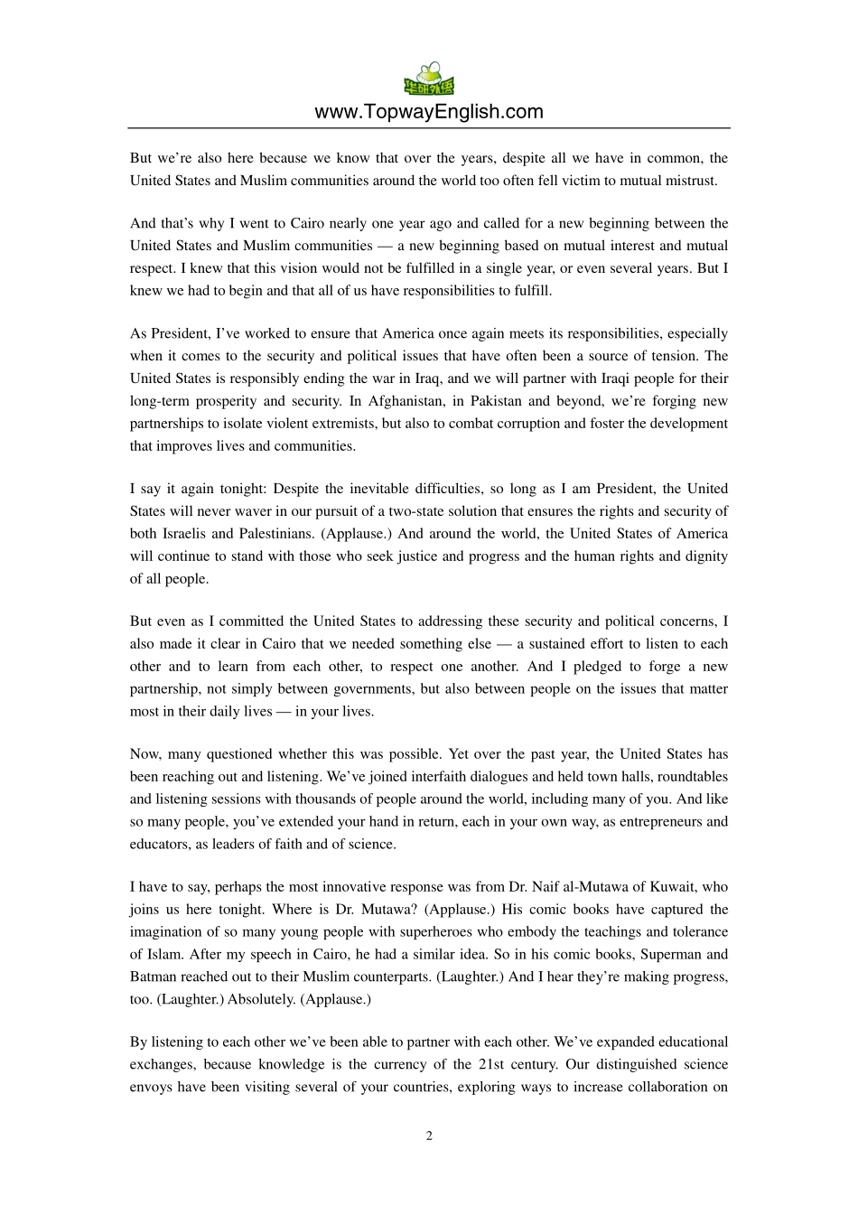 英语专业八级-名人演讲10篇.pdf_第2页