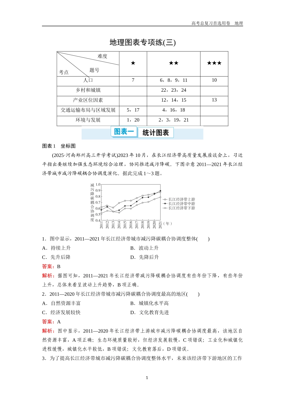 2026版《金版教程》高考一轮复习地理地理图表专项练(三).docx_第1页