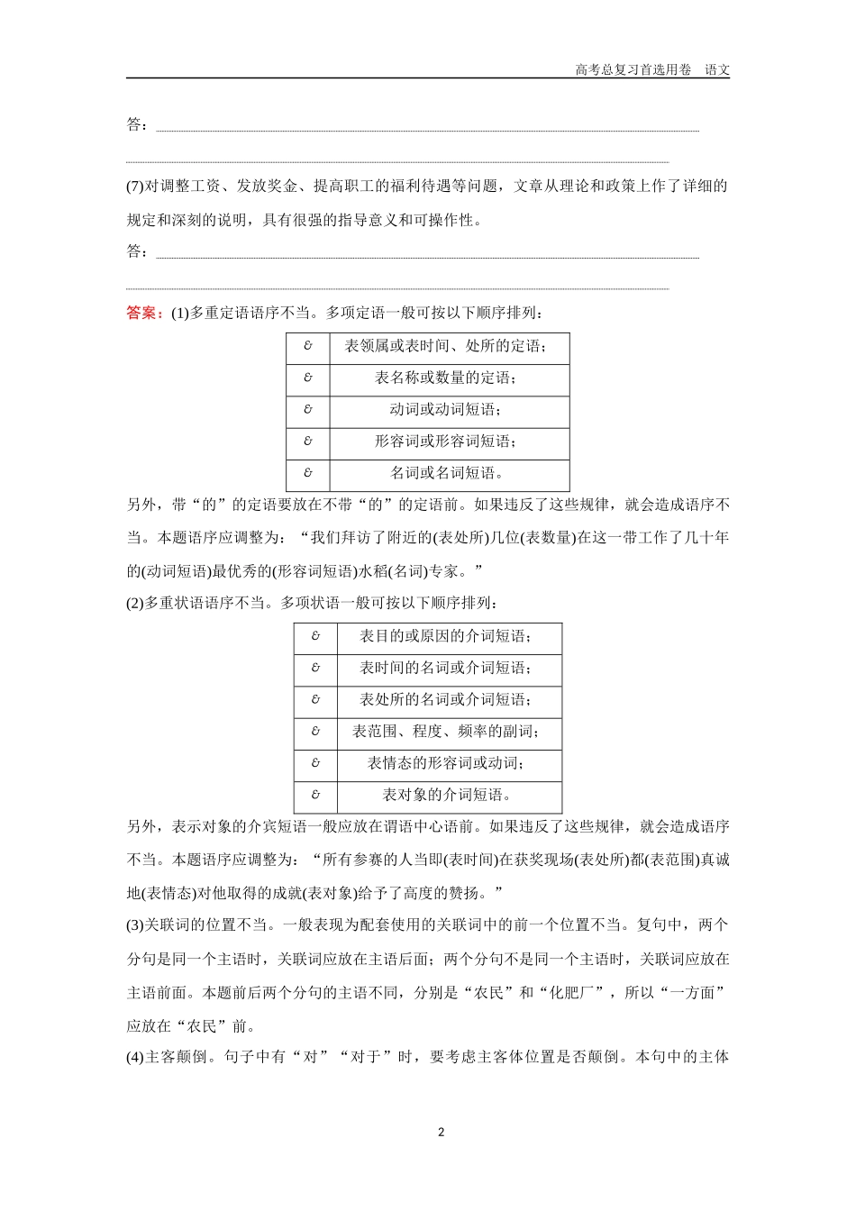 2026版《金版教程》高考一轮复习语文考点排查卷37  辨析并修改病句.docx_第2页