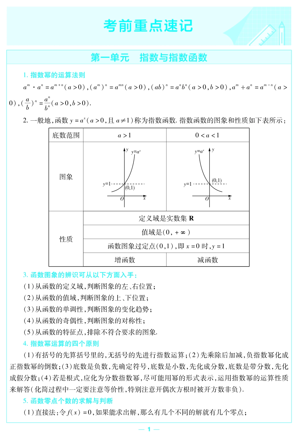 考前重点速记-数学必修第二册RJB-金考卷单元双测卷-180256.pdf_第1页
