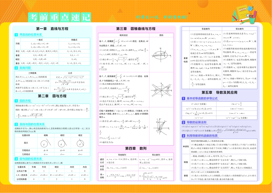 考前重点速记数学选择性必修第一册SJ金考卷单元双测卷-145991.pdf_第1页