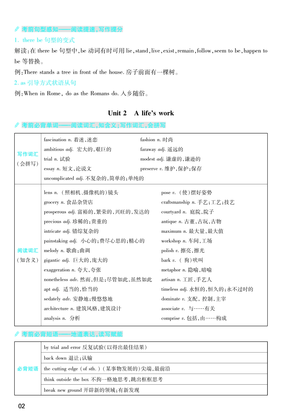 考前重点速记-英语选择性必修第三册WY-金考卷单元双测卷-178221.pdf_第2页