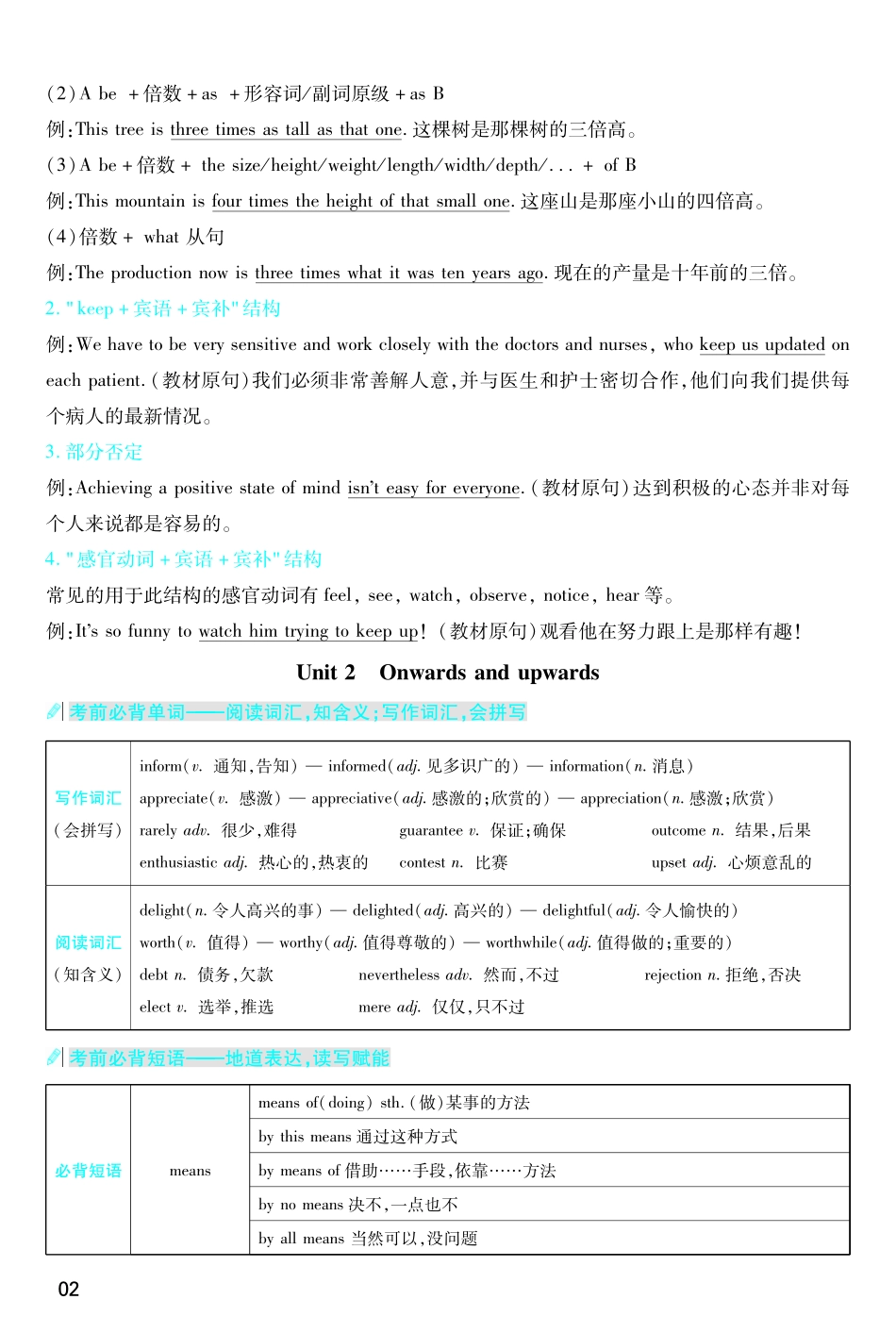 考前重点速记英语选择性必修第一册WY金考卷单元双测卷-146019.pdf_第2页