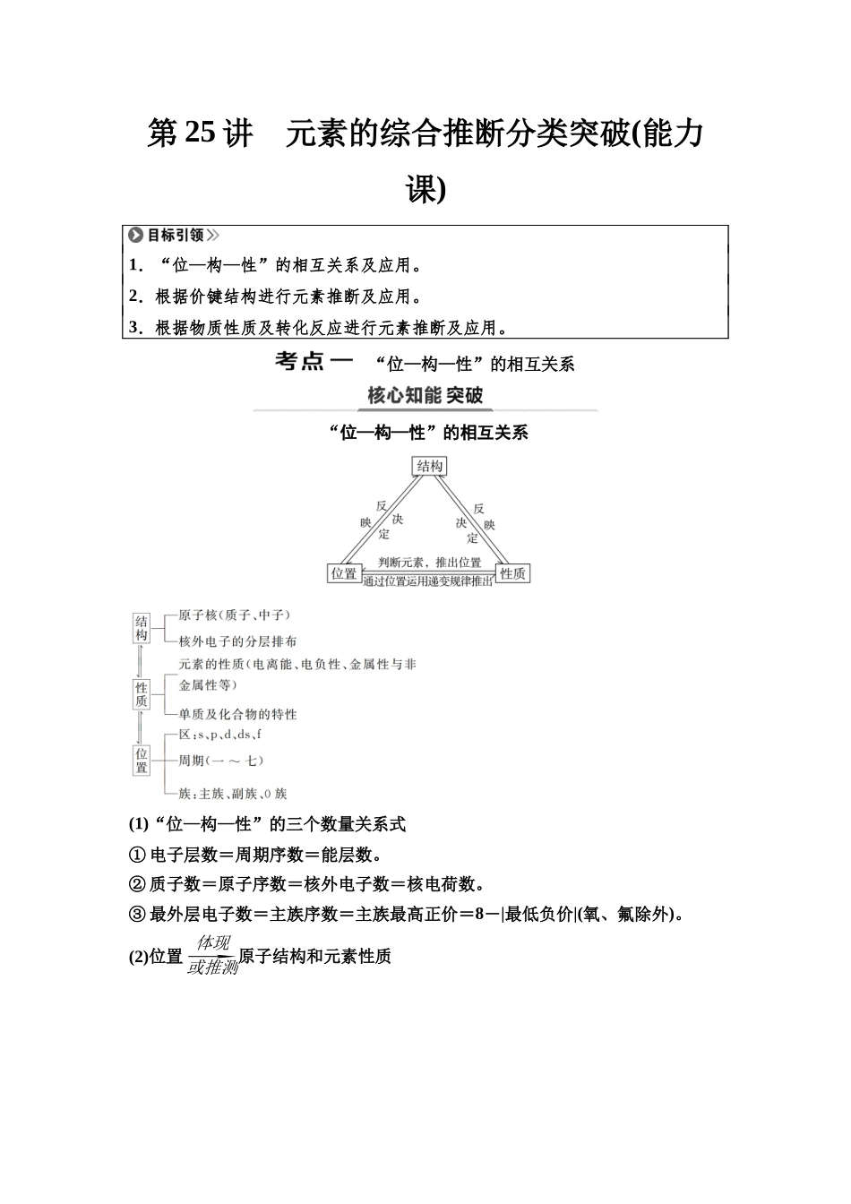 2026版《课堂新坐标》高三化学一轮复习不定项版35第一篇第二部分第五章第25讲元素的综合推断分类突破(能力课).docx_第1页