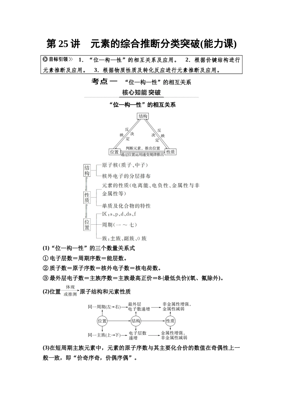 2026版《课堂新坐标》高三化学一轮复习不定项版35第一篇第三部分第五章第25讲元素的综合推断分类突破(能力课).docx_第1页