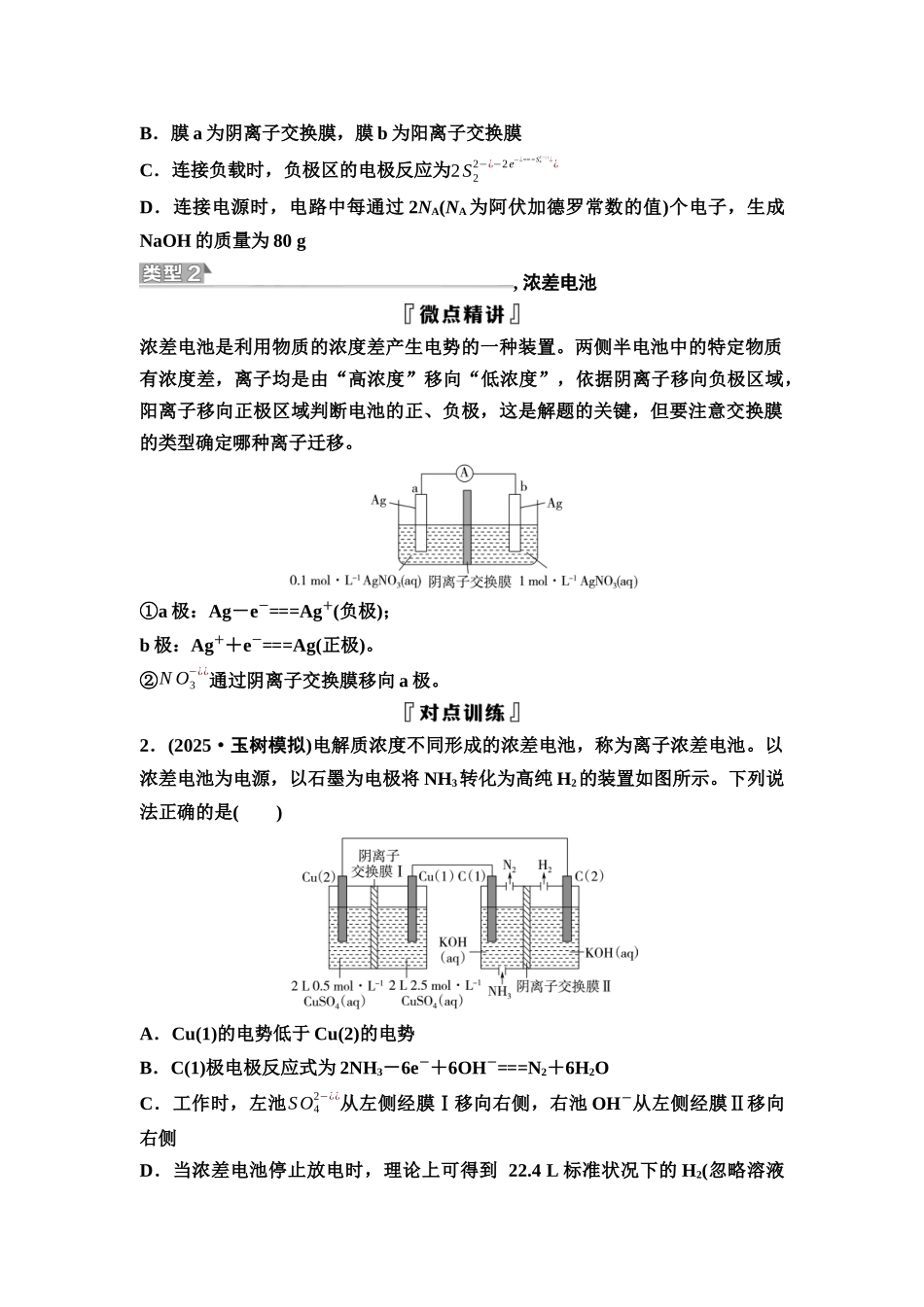 2026版《课堂新坐标》高三化学一轮复习不定项版44第一篇第四部分第六章微专题13新型电池的分类突破(1).docx_第2页
