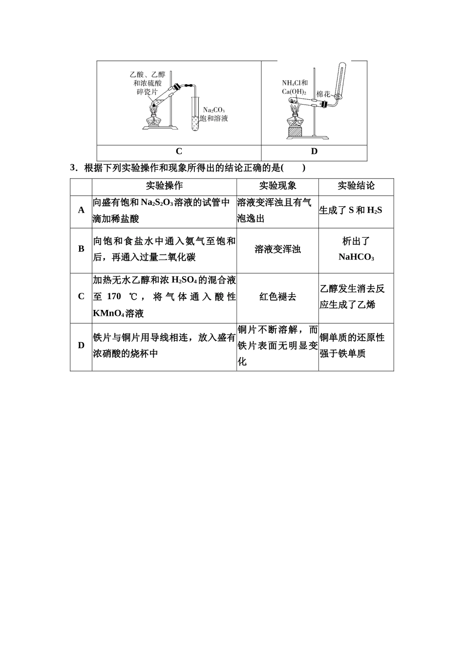 2026版《课堂新坐标》高三化学一轮复习不定项版75第一篇第六部分第十章微专题24实验装置与实验目的评价.docx_第3页
