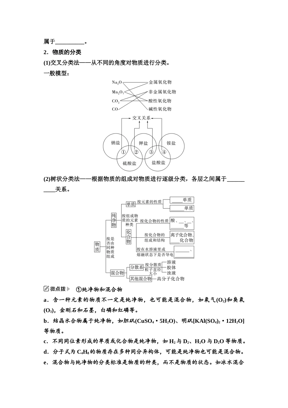 2026版《课堂新坐标》高三化学一轮复习江苏专版01第一篇第一部分专题1第1讲物质及其反应的分类分散系(基础课)(1).docx_第3页