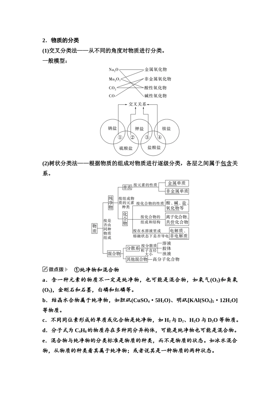 2026版《课堂新坐标》高三化学一轮复习江苏专版01第一篇第一部分专题1第1讲物质及其反应的分类分散系(基础课).docx_第3页