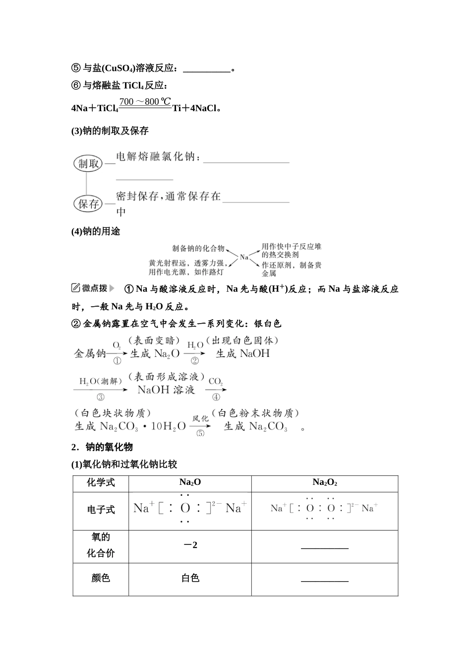 2026版《课堂新坐标》高三化学一轮复习江苏专版14第一篇第二部分专题3第10讲金属钠及钠的化合物(基础课)(1).docx_第2页