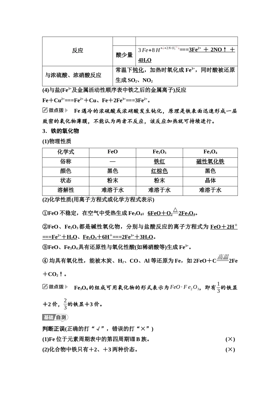 2026版《课堂新坐标》高三化学一轮复习江苏专版16第一篇第二部分专题3第12讲铁及其重要化合物(基础课).docx_第2页