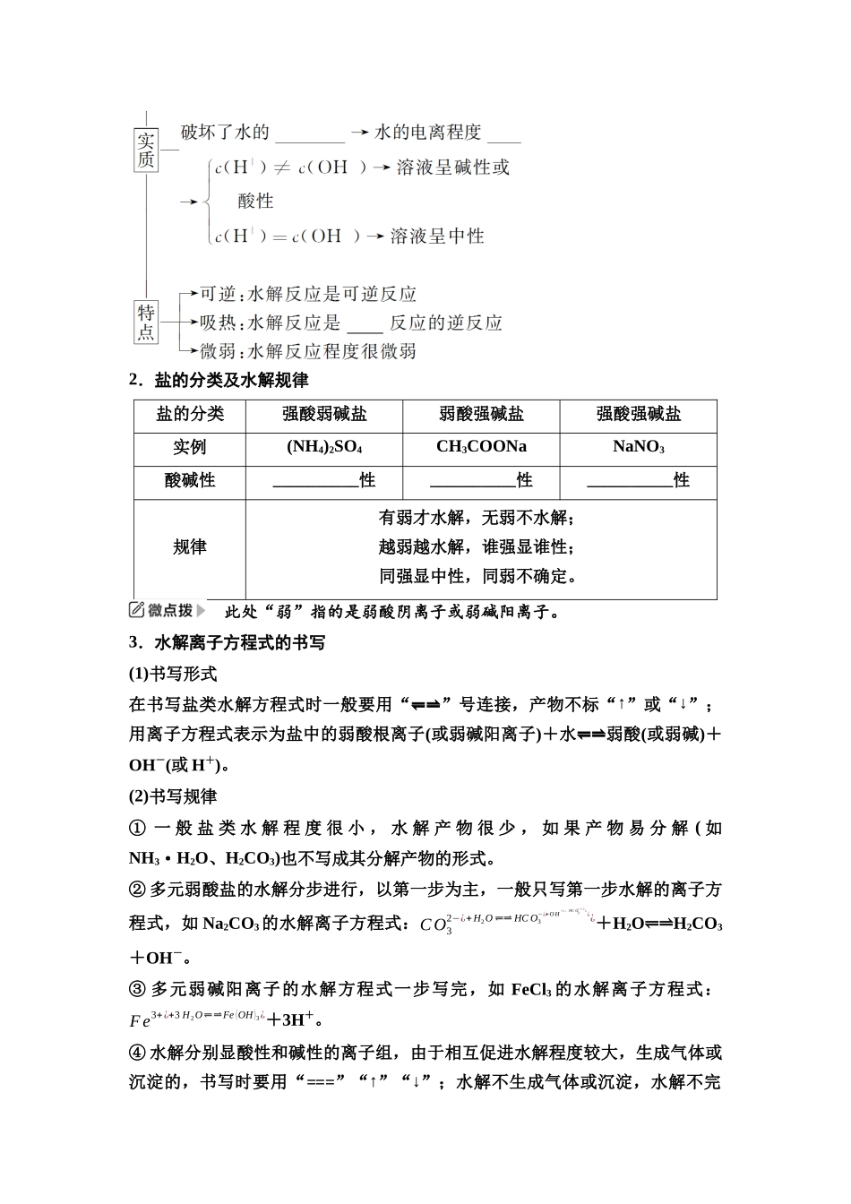 2026版《课堂新坐标》高三化学一轮复习江苏专版51第一篇第四部分专题8第39讲盐类的水解(基础课)(1).docx_第2页