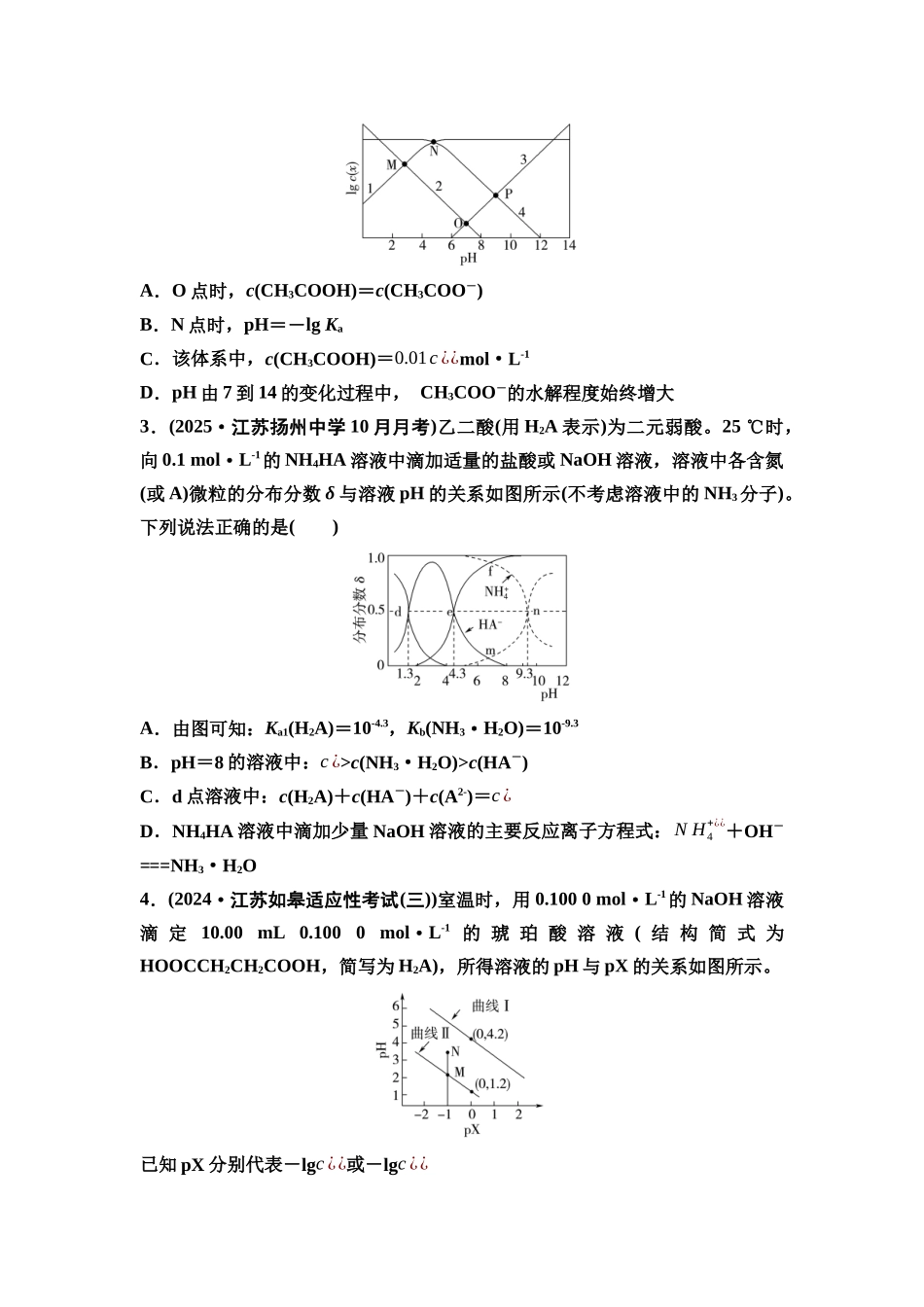 2026版《课堂新坐标》高三化学一轮复习江苏专版课时数智作业41水溶液中陌生图像分点突破.docx_第2页