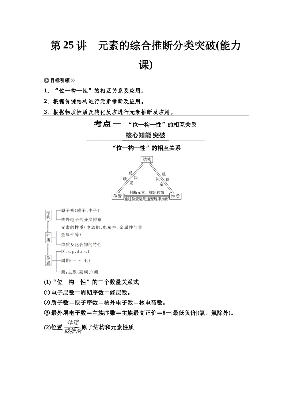 2026版《课堂新坐标》高三化学一轮复习通用版35第一篇第二部分第五章第25讲元素的综合推断分类突破(能力课).docx_第1页