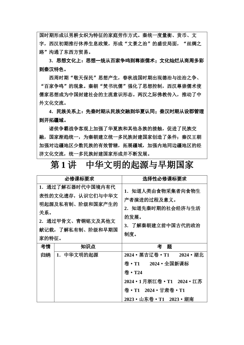 2026版《课堂新坐标》高三历史一轮复习江苏专版01第一编第一单元第1讲中华文明的起源与早期国家.docx_第3页