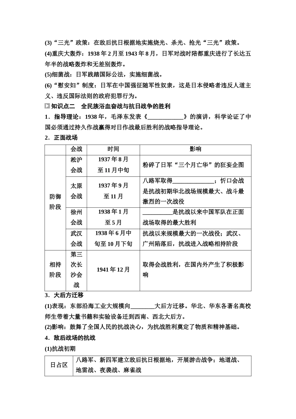 2026版《课堂新坐标》高三历史一轮复习江苏专版25第二编第六单元第19讲全民族浴血奋战与抗日战争的胜利.docx_第3页