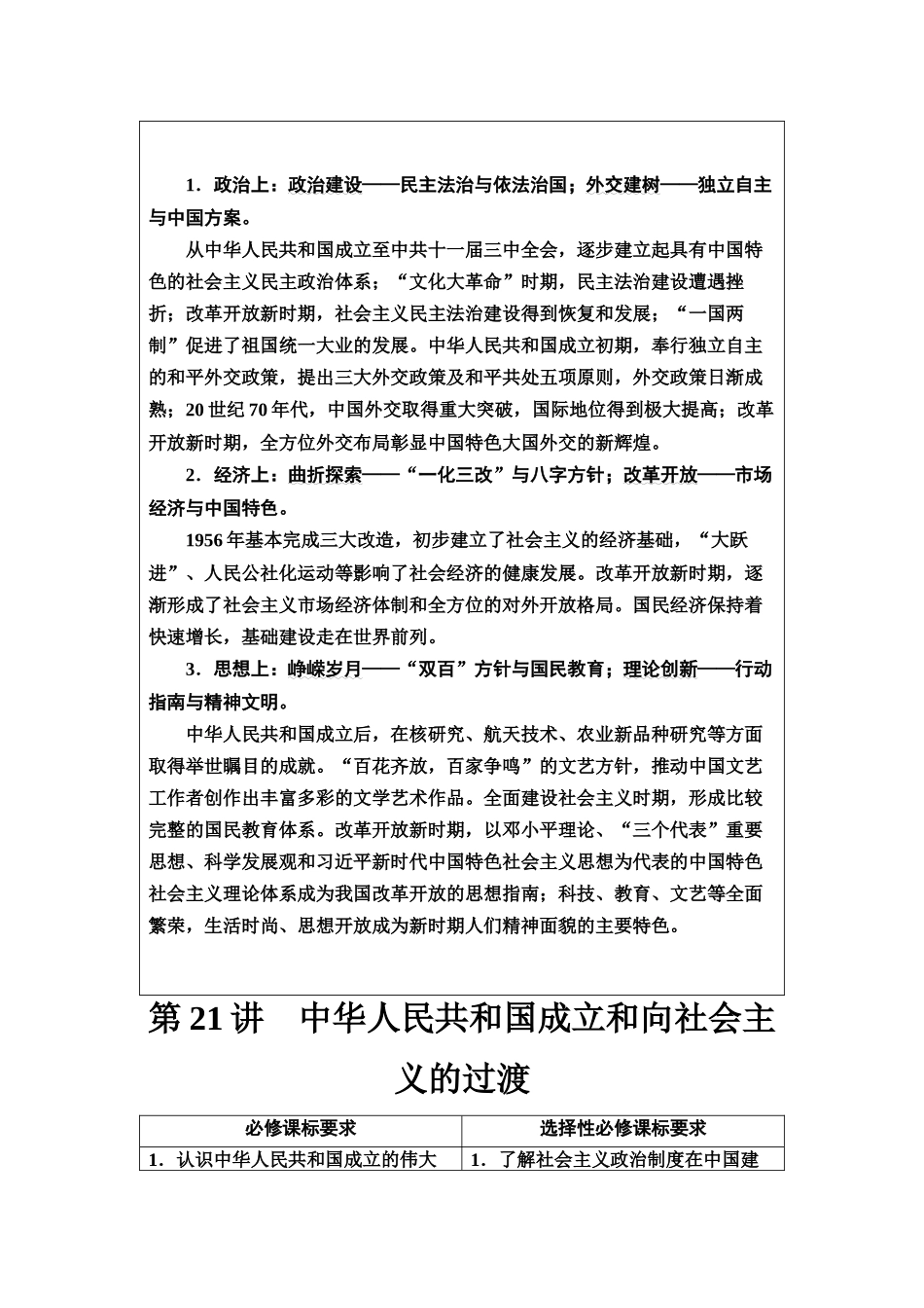 2026版《课堂新坐标》高三历史一轮复习江苏专版28第二编第七单元第21讲中华人民共和国成立和向社会主义的过渡.docx_第2页