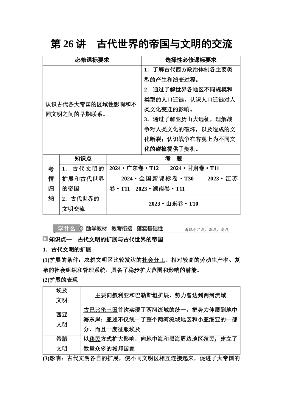 2026版《课堂新坐标》高三历史一轮复习江苏专版35第三编第八单元第26讲古代世界的帝国与文明的交流(1).docx_第1页