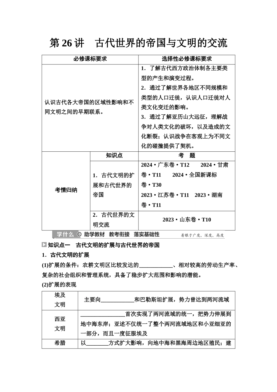 2026版《课堂新坐标》高三历史一轮复习江苏专版35第三编第八单元第26讲古代世界的帝国与文明的交流.docx_第1页