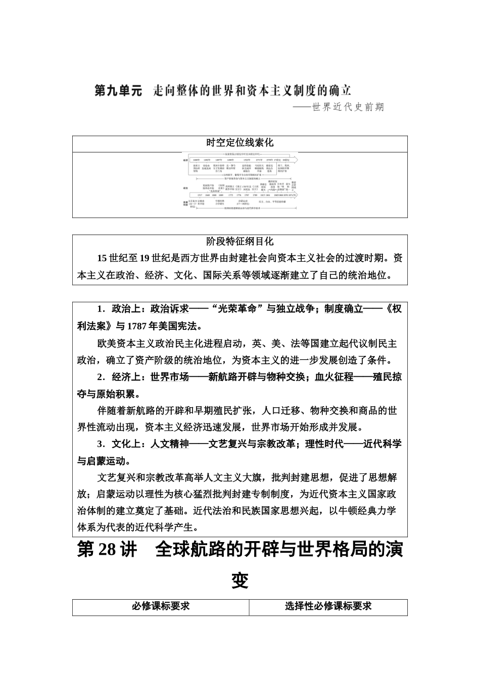 2026版《课堂新坐标》高三历史一轮复习江苏专版38第三编第九单元第28讲全球航路的开辟与世界格局的演变(1).docx_第1页