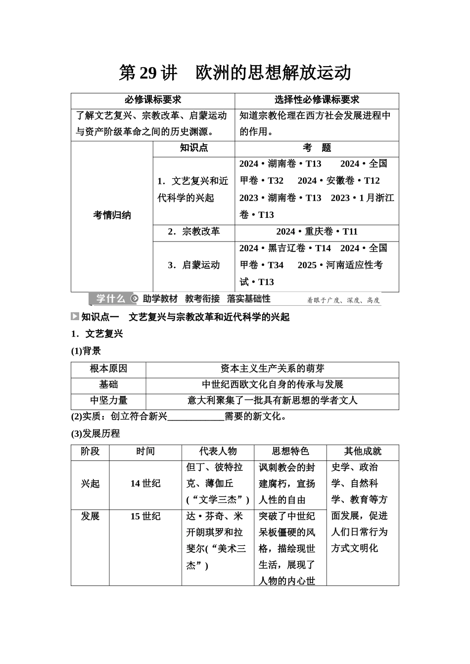 2026版《课堂新坐标》高三历史一轮复习江苏专版39第三编第九单元第29讲欧洲的思想解放运动.docx_第1页
