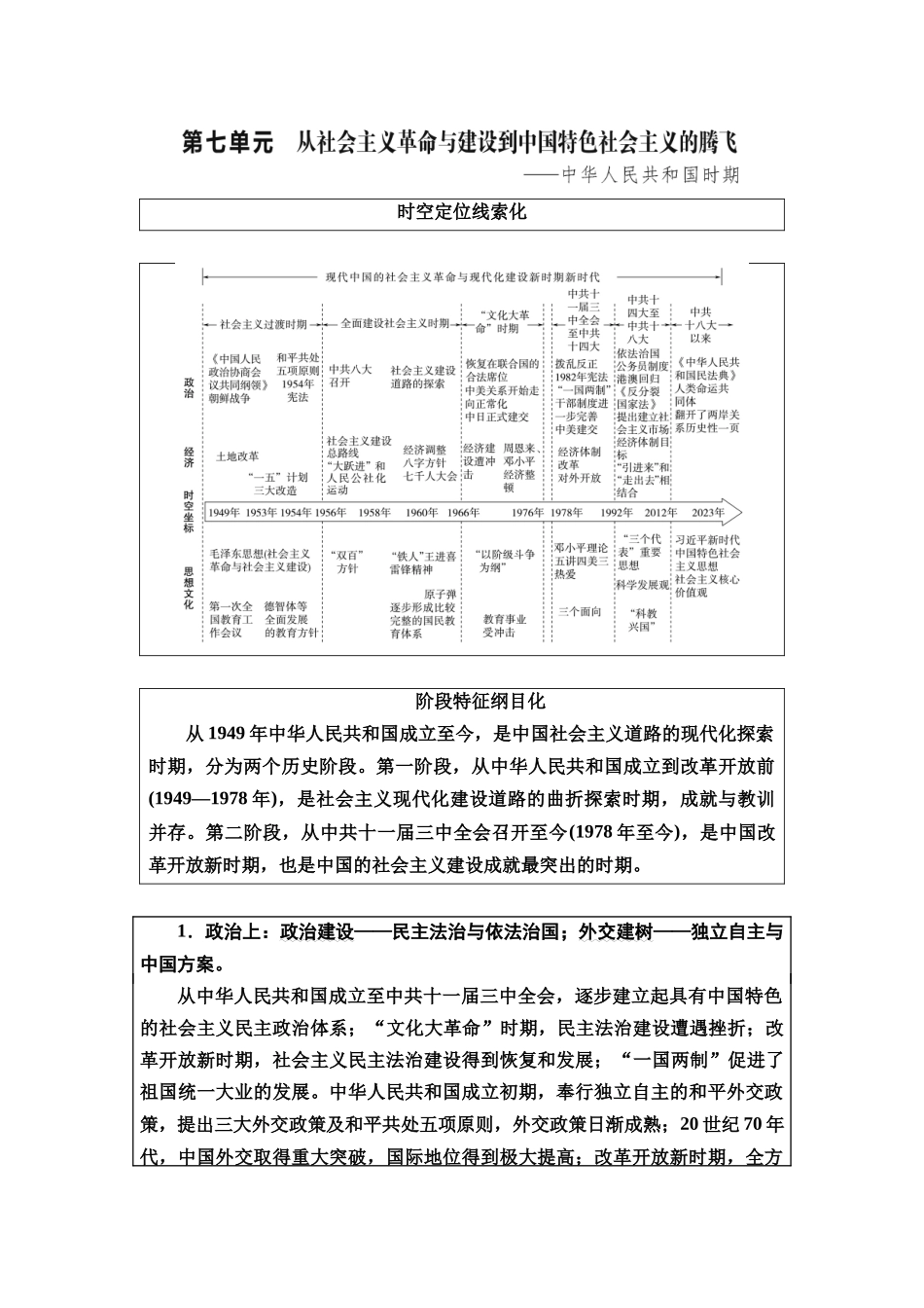 2026版《课堂新坐标》高三历史一轮复习通史版28第二编第七单元第21讲中华人民共和国成立和向社会主义的过渡(1).docx_第1页
