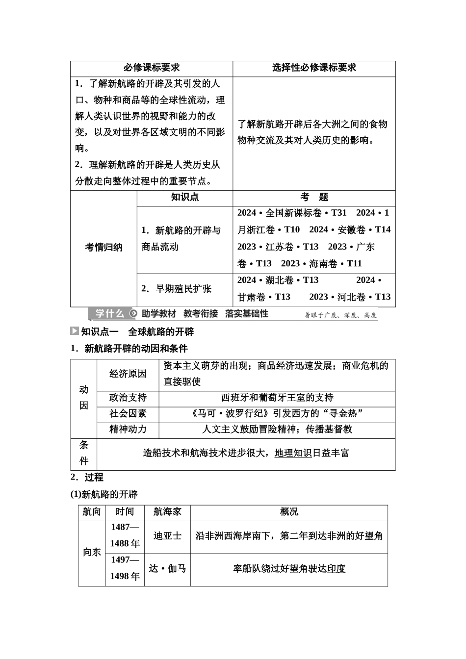 2026版《课堂新坐标》高三历史一轮复习通史版38第三编第九单元第28讲全球航路的开辟与世界格局的演变.docx_第2页