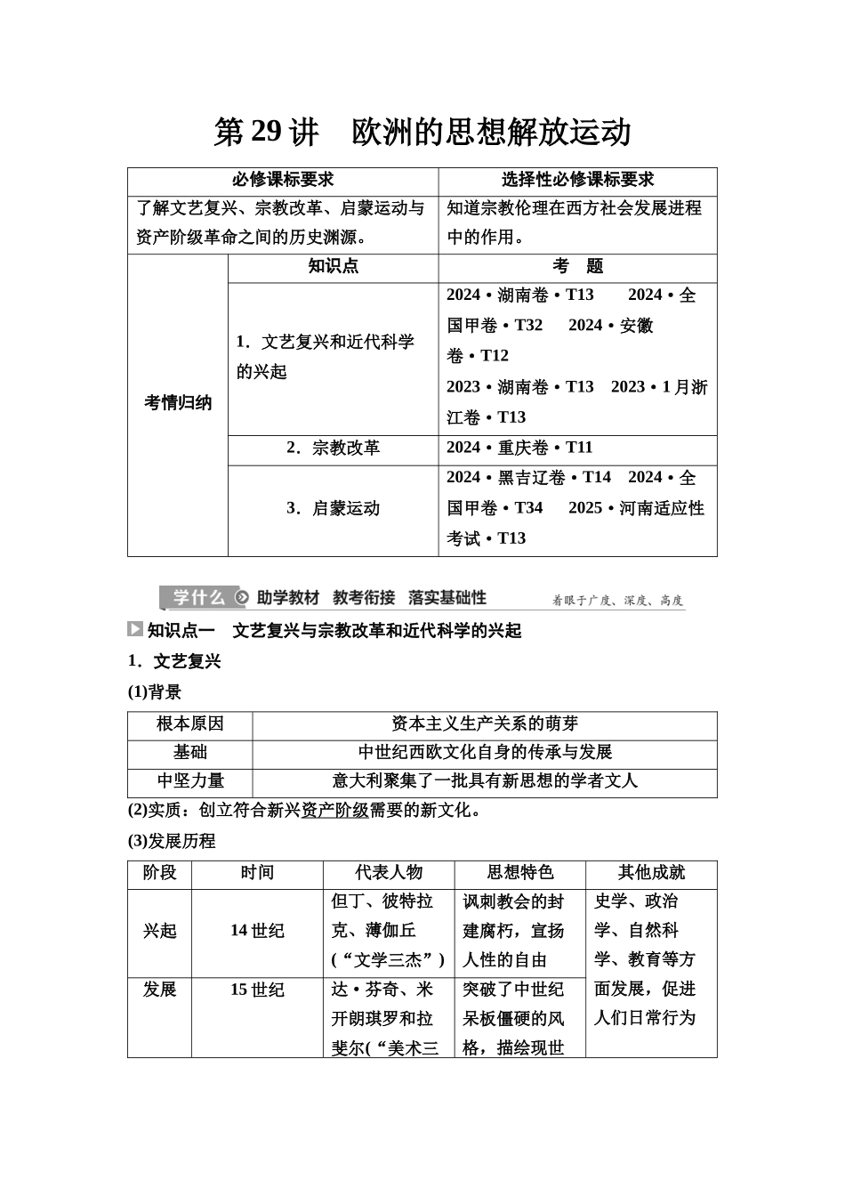 2026版《课堂新坐标》高三历史一轮复习通史版39第三编第九单元第29讲欧洲的思想解放运动.docx_第1页