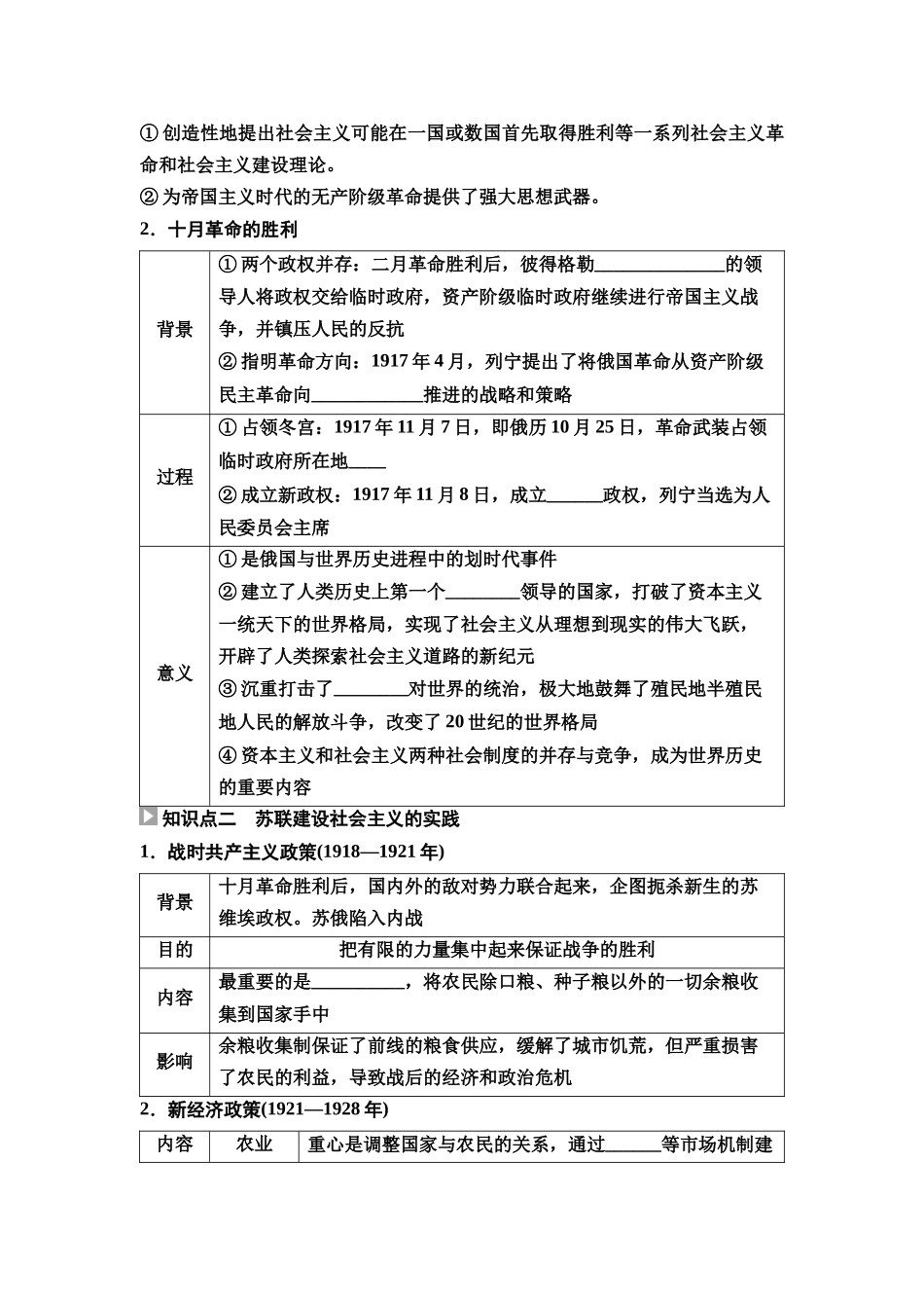 2026版《课堂新坐标》高三历史一轮复习通史版47第三编第十一单元第35讲十月革命和社会主义建设与亚非拉民族民主运动高涨(1).docx_第2页