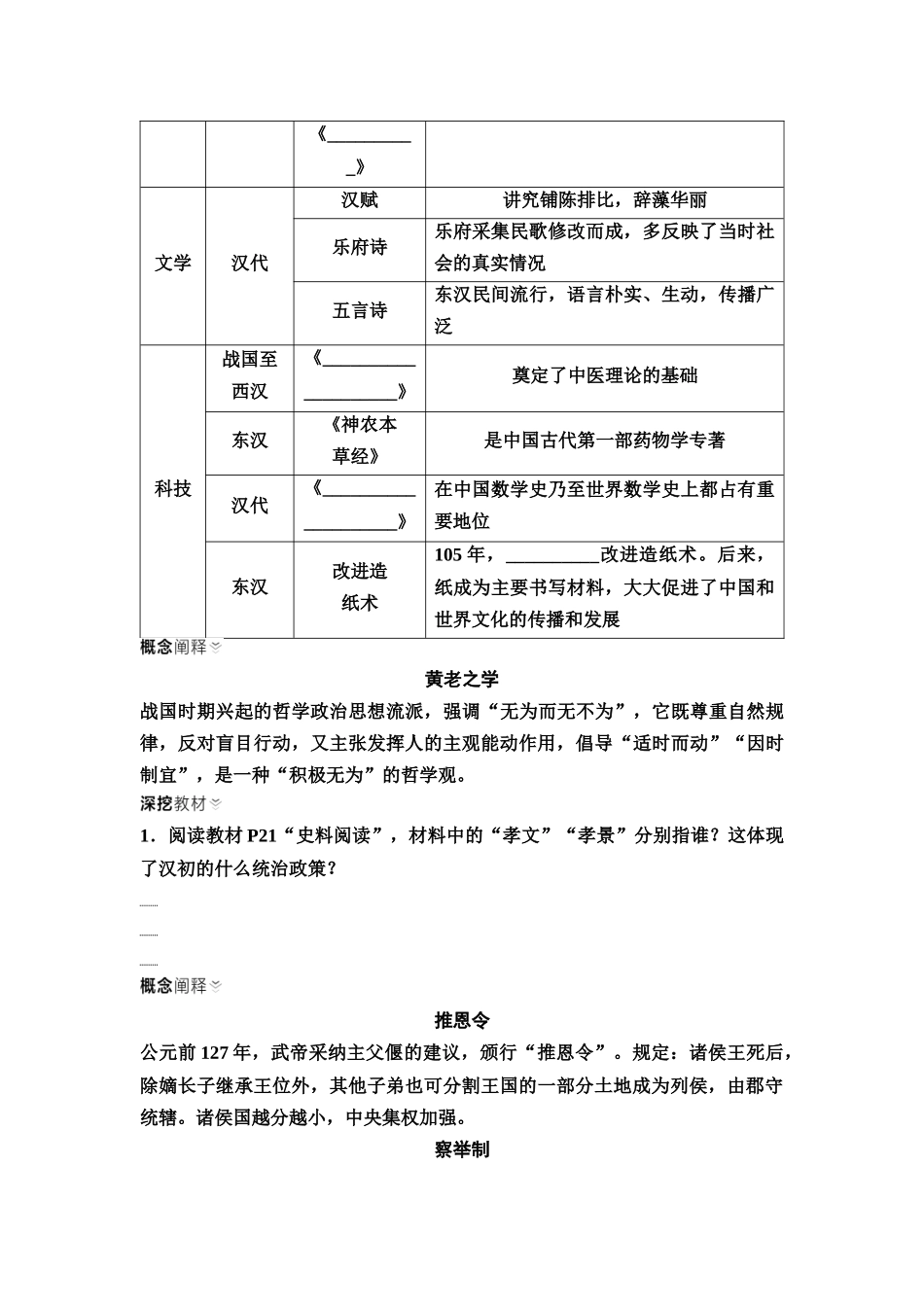 2026版《课堂新坐标》高三历史一轮复习通用版04中外历史纲要(上)第一单元第4讲西汉与东汉——统一多民族封建国家的巩固(1).docx_第3页
