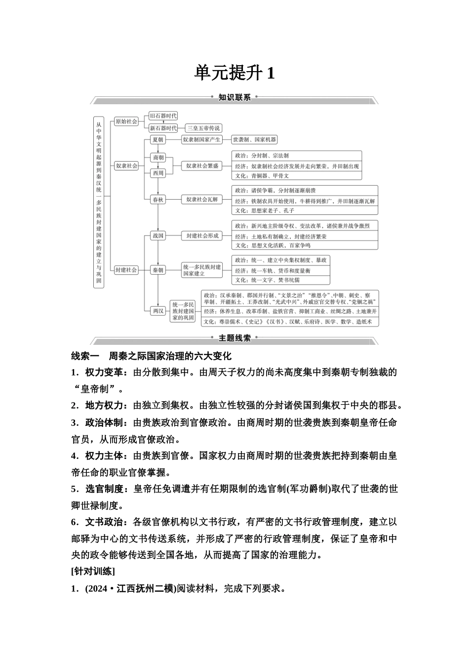 2026版《课堂新坐标》高三历史一轮复习通用版05中外历史纲要(上)第一单元单元提升1.docx_第1页