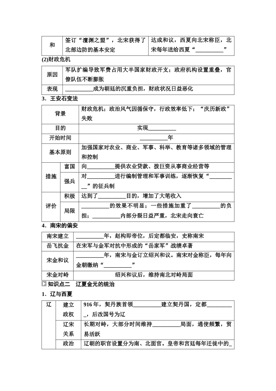 2026版《课堂新坐标》高三历史一轮复习通用版08中外历史纲要(上)第三单元第8讲两宋的政治和军事及辽夏金元的统治.docx_第3页
