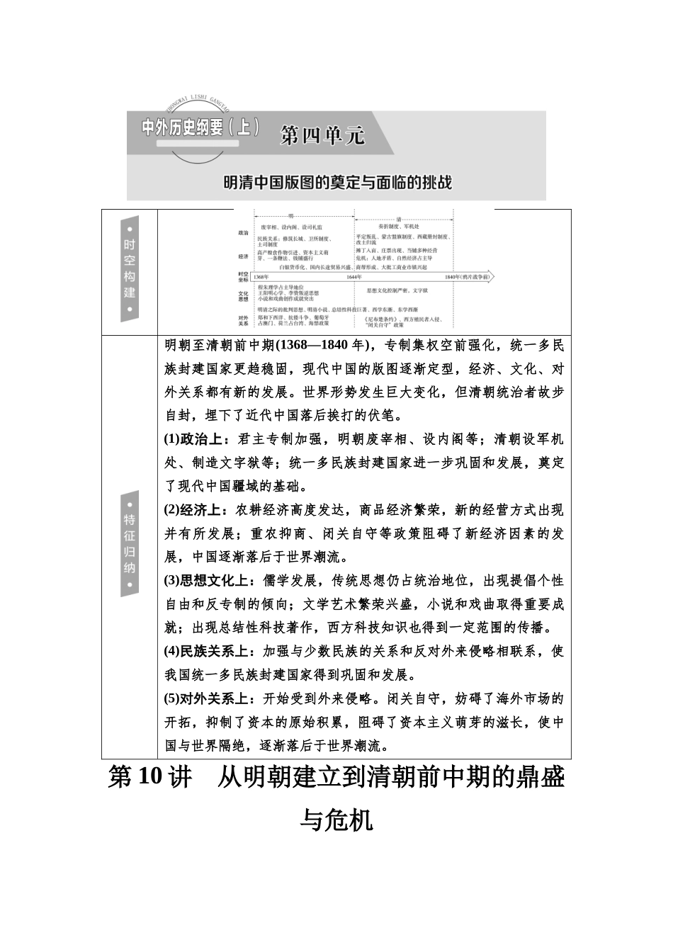 2026版《课堂新坐标》高三历史一轮复习通用版13中外历史纲要(上)第四单元第10讲从明朝建立到清朝前中期的鼎盛与危机.docx_第1页