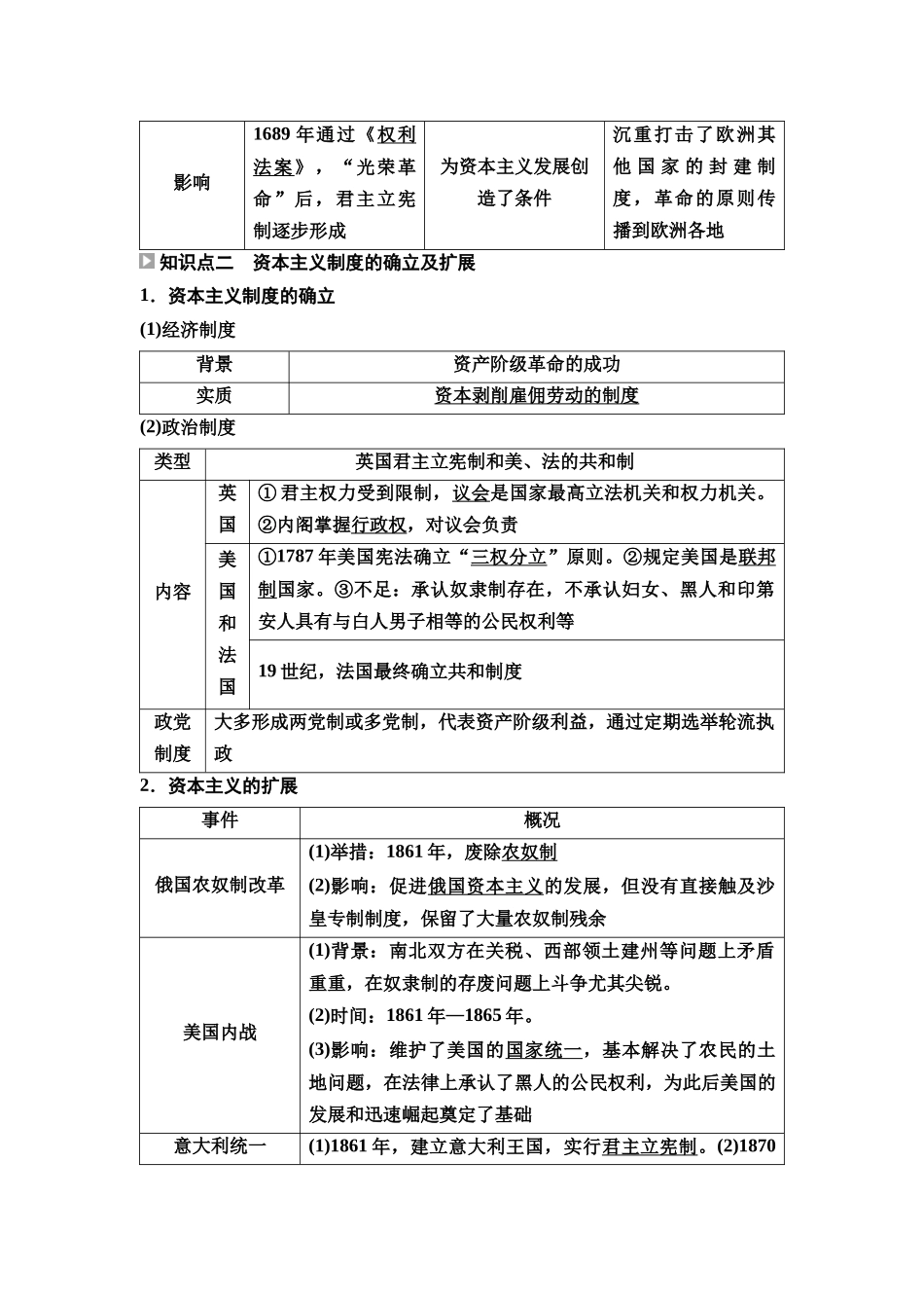 2026版《课堂新坐标》高三历史一轮复习通用版36中外历史纲要(下)第九单元第27讲资产阶级革命与资本主义制度的确立.docx_第2页
