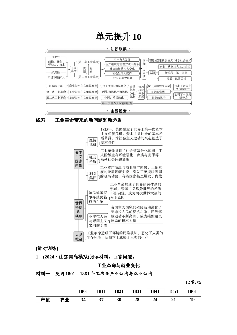 2026版《课堂新坐标》高三历史一轮复习通用版41中外历史纲要(下)第十单元单元提升10.docx_第1页