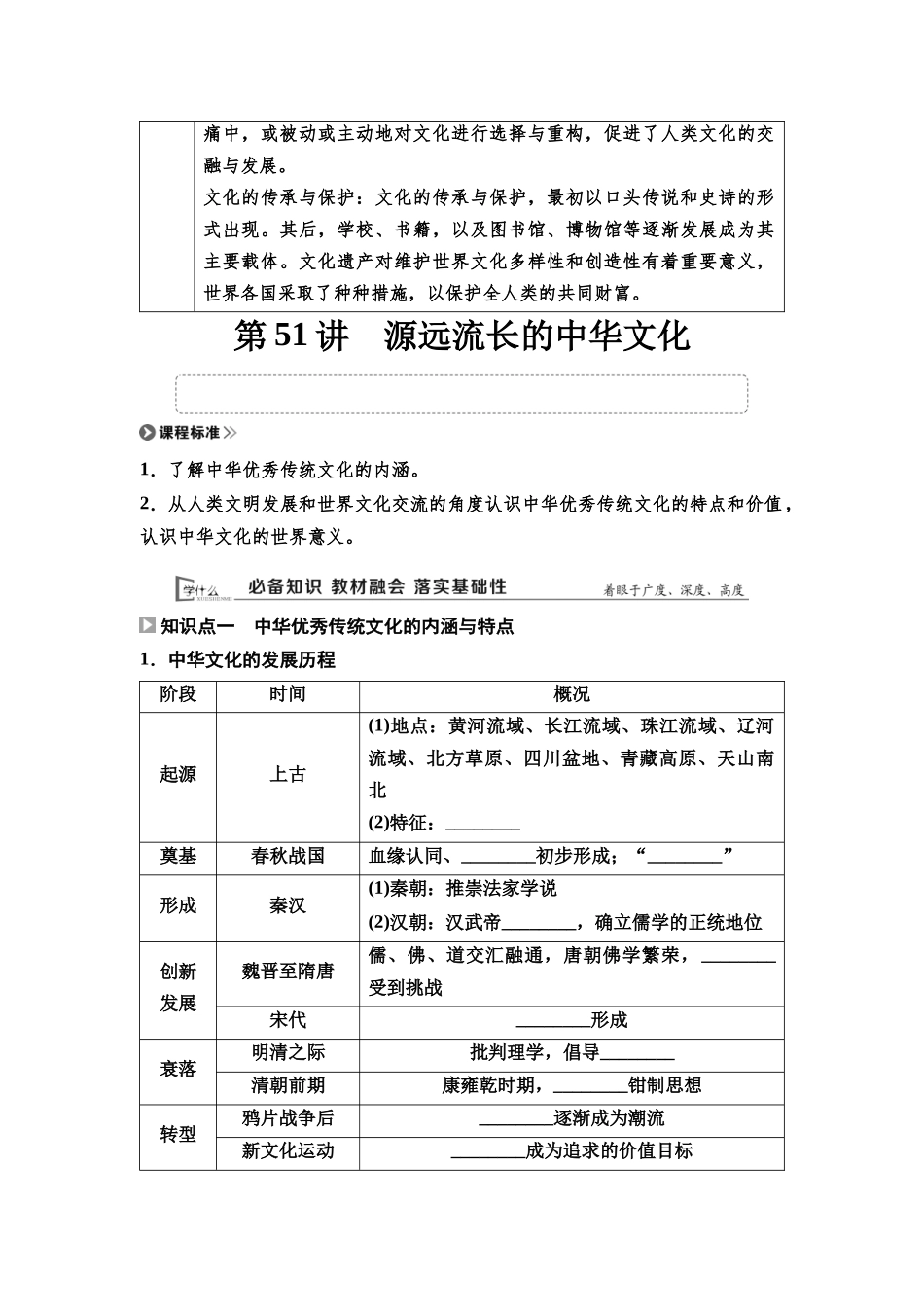 2026版《课堂新坐标》高三历史一轮复习通用版53选择性必修3第十五单元第51讲源远流长的中华文化.docx_第2页