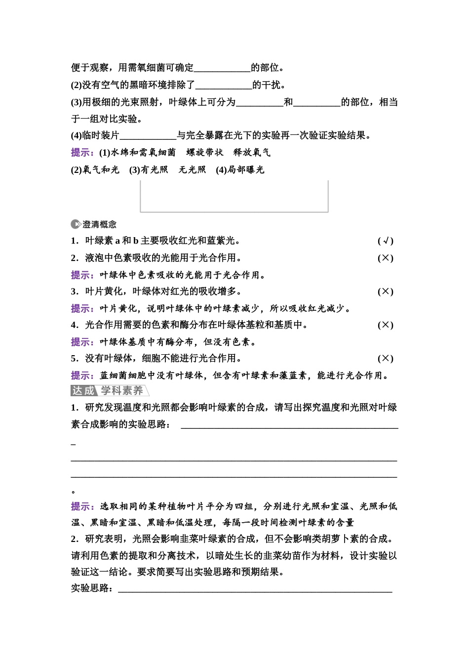 2026版《课堂新坐标》高三生物学一轮复习不定项版13必修1第二单元第10讲捕获光能的色素和结构(1).docx_第3页