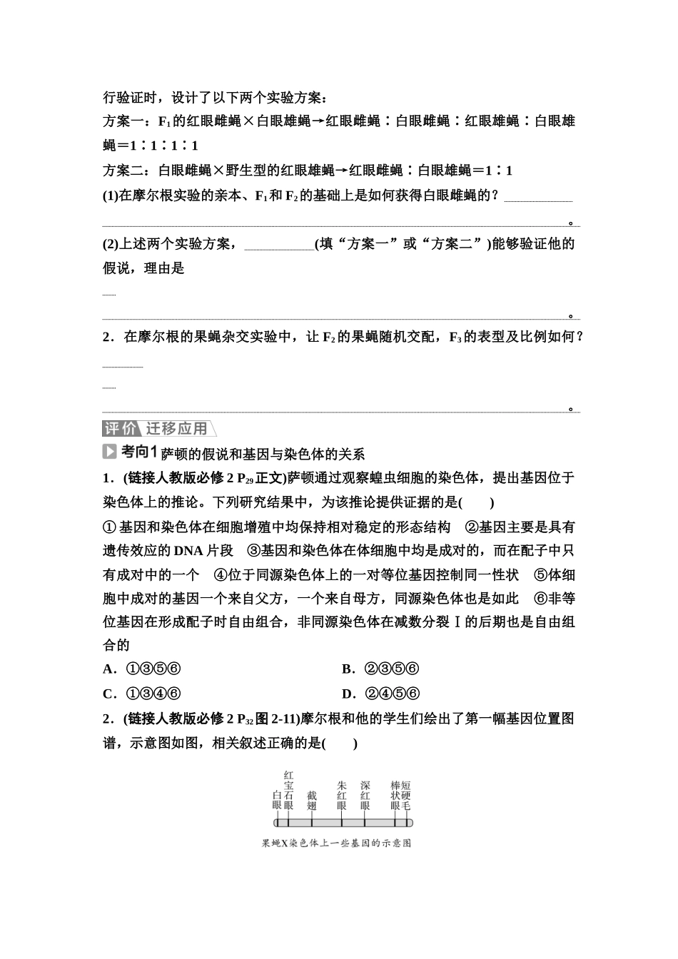2026版《课堂新坐标》高三生物学一轮复习不定项版31必修2第四单元第23讲基因在染色体上和伴性遗传.docx_第3页