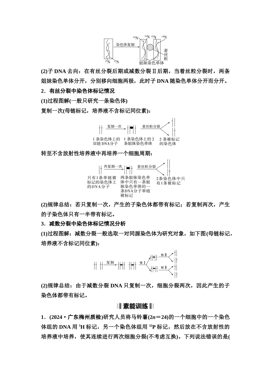 2026版《课堂新坐标》高三生物学一轮复习不定项版37必修2第五单元素养加强课5同位素标记法及其应用(1).docx_第3页