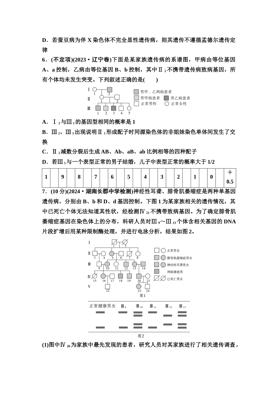 2026版《课堂新坐标》高三生物学一轮复习不定项版课时分层作业24人类遗传病及遗传系谱分析.docx_第3页