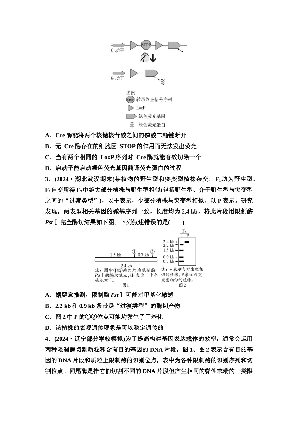 2026版《课堂新坐标》高三生物学一轮复习不定项版课时分层作业55重组DNA技术的基本工具.docx_第2页