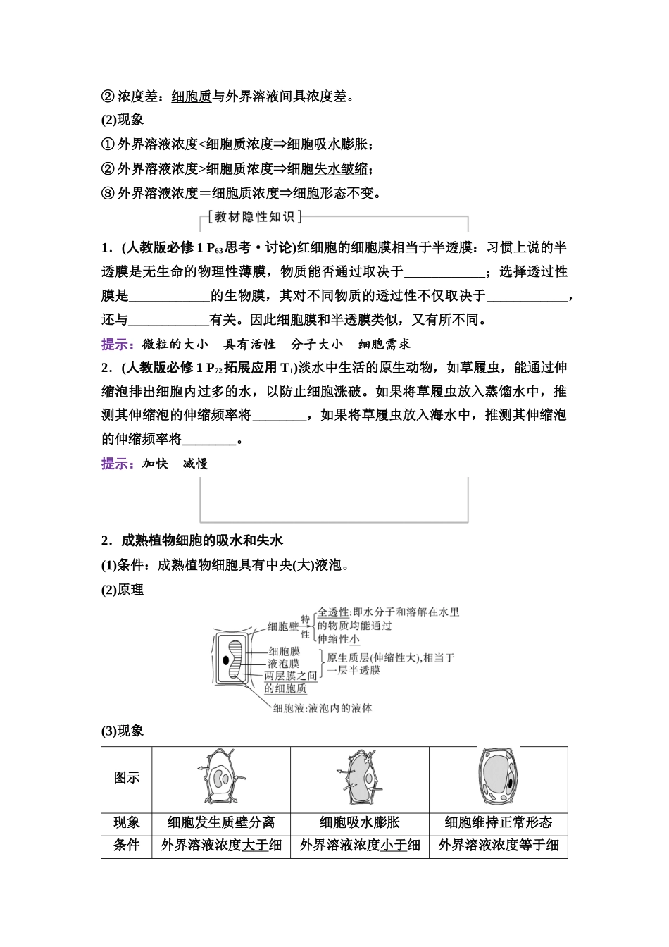 2026版《课堂新坐标》高三生物学一轮复习单选版08必修1第二单元第6讲水进出细胞的原理.docx_第2页