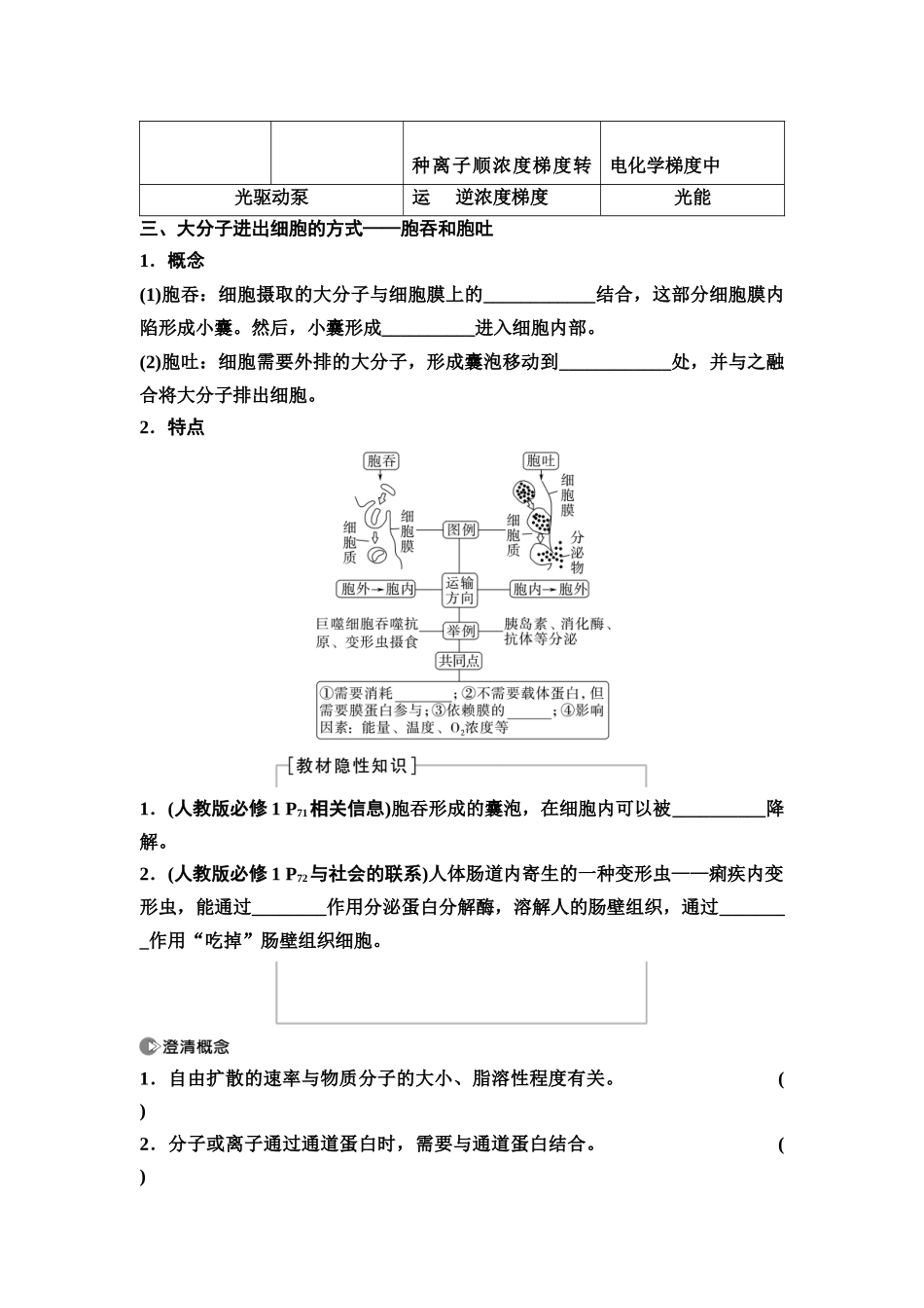2026版《课堂新坐标》高三生物学一轮复习单选版09必修1第二单元第7讲物质出入细胞的方式及影响因素(1).docx_第3页