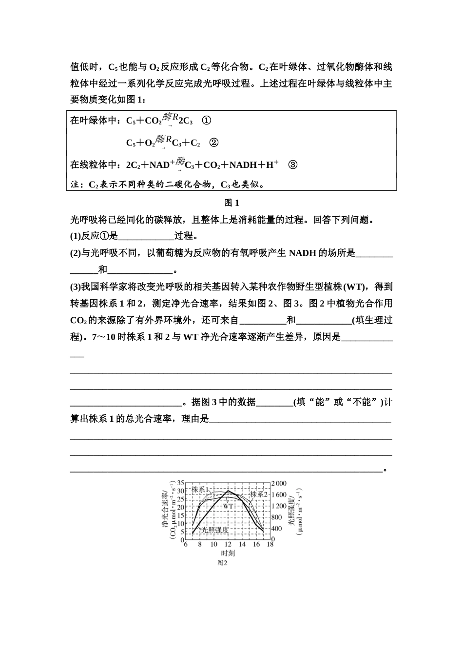 2026版《课堂新坐标》高三生物学一轮复习单选版17必修1第二单元素养加强课2光呼吸，C3、C4植物和CAM植物(1).docx_第2页