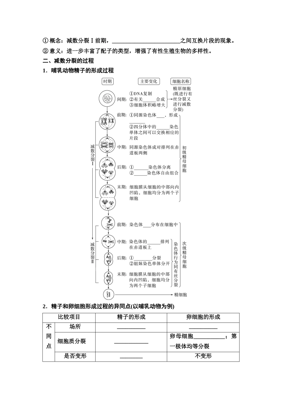 2026版《课堂新坐标》高三生物学一轮复习单选版20必修1第三单元第15讲减数分裂和受精作用(1).docx_第2页