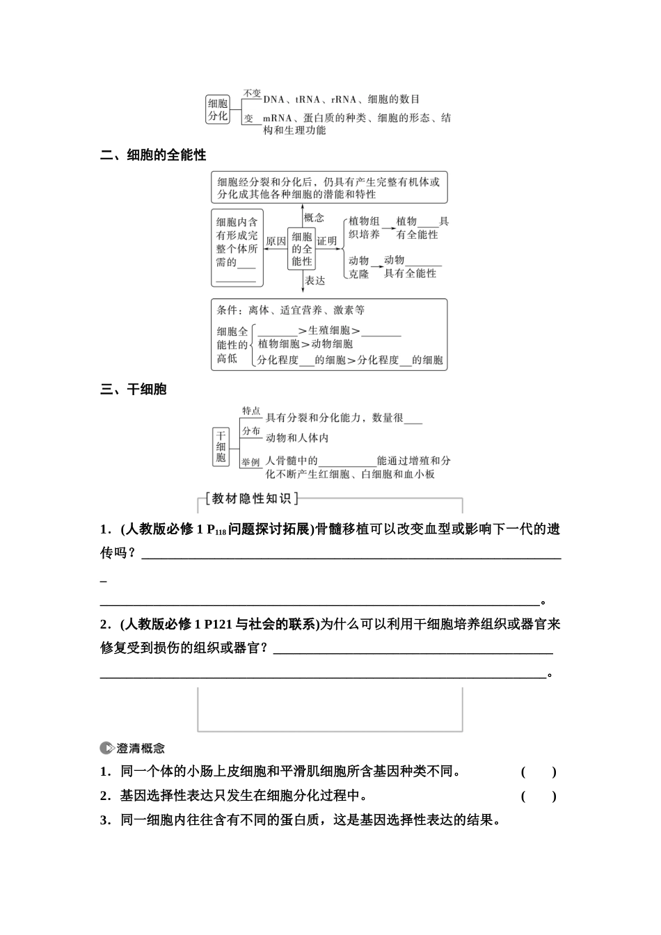 2026版《课堂新坐标》高三生物学一轮复习单选版22必修1第三单元第16讲细胞的分化、衰老和死亡(1).docx_第2页