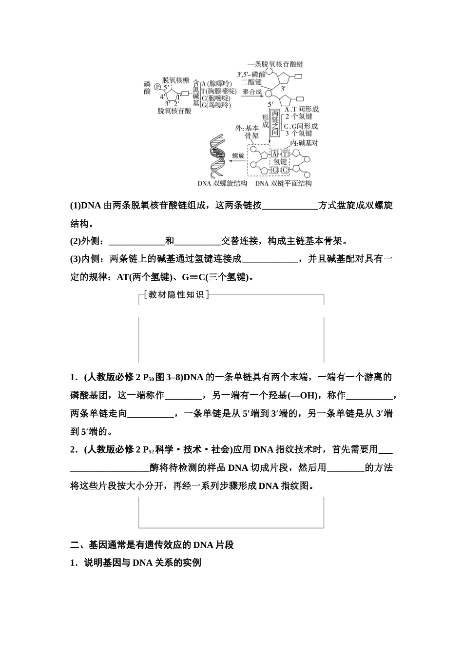 2026版《课堂新坐标》高三生物学一轮复习单选版36必修2第五单元第26讲DNA的结构、复制和基因的本质(1).docx_第2页