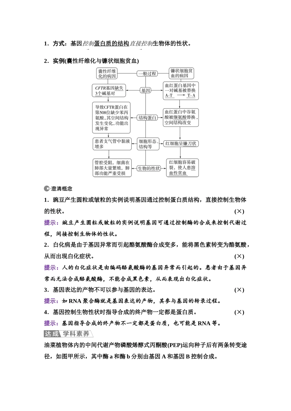 2026版《课堂新坐标》高三生物学一轮复习单选版39必修2第五单元第28讲基因表达与性状的关系.docx_第2页