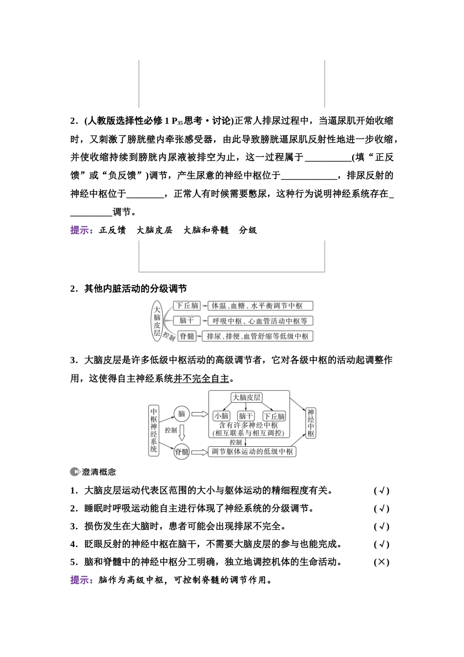 2026版《课堂新坐标》高三生物学一轮复习单选版51选择性必修1第七单元第35讲神经系统的分级调节及人脑的高级功能.docx_第3页